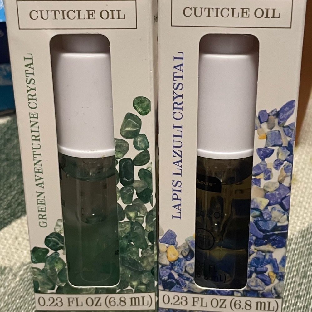 Pure Cuticle Oil with Lapis Lazuli Crystal - Set of 2